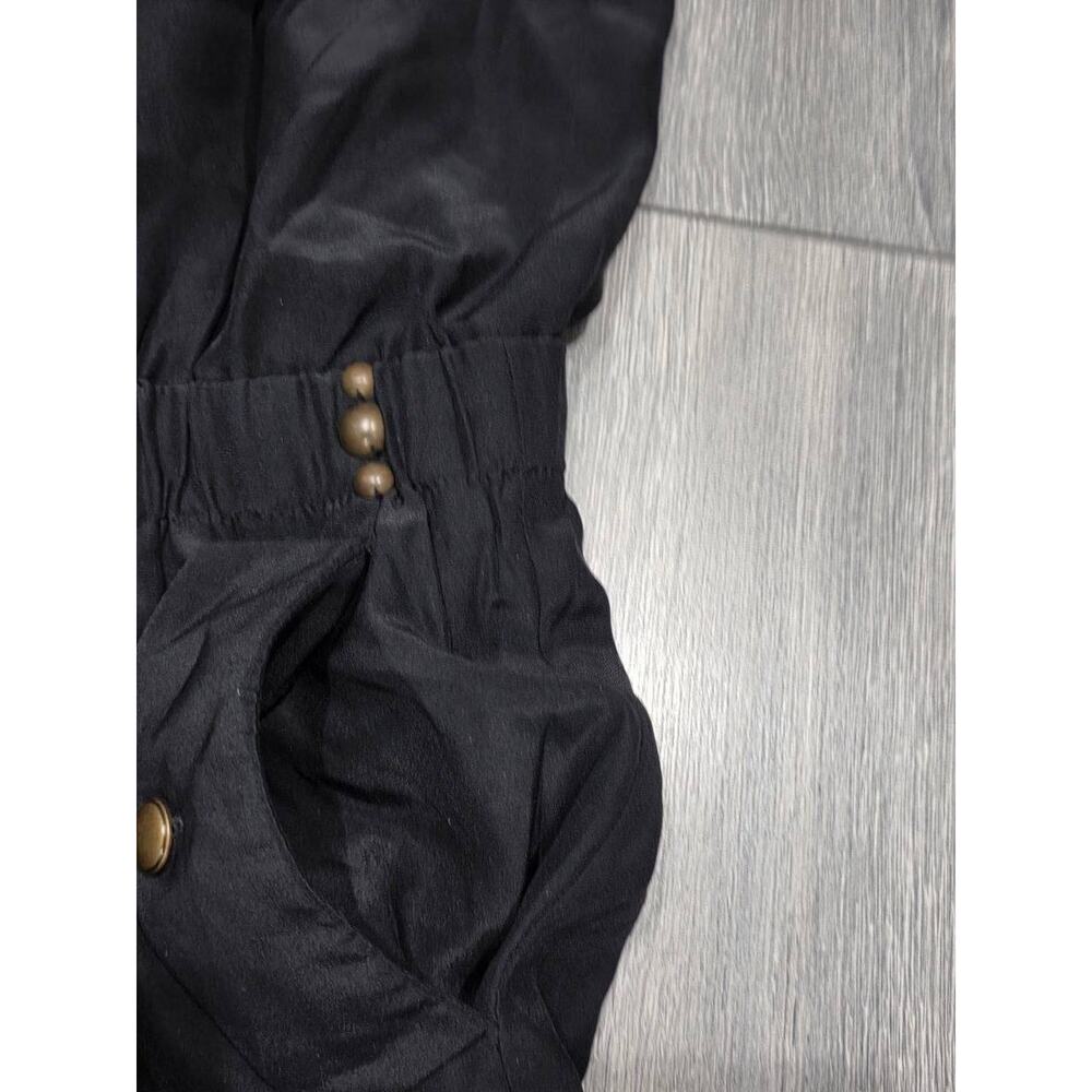 Cynthia Steffe wide legs Silk Jumpsuit Black Sz 12 A005220 - Picture 5 of 9